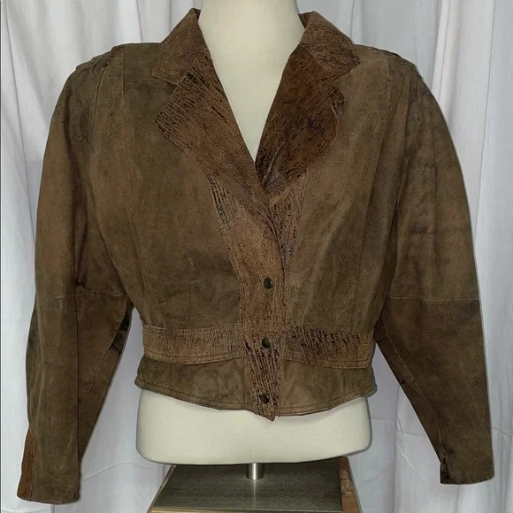 Vintage Global Identity G-III Leather Fashions Jacket. Brown. Bolero Style. Sz M - Picture 1 of 16